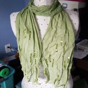 Green sequined scarf